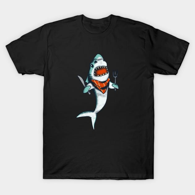 Hungry shark t shirt on sale